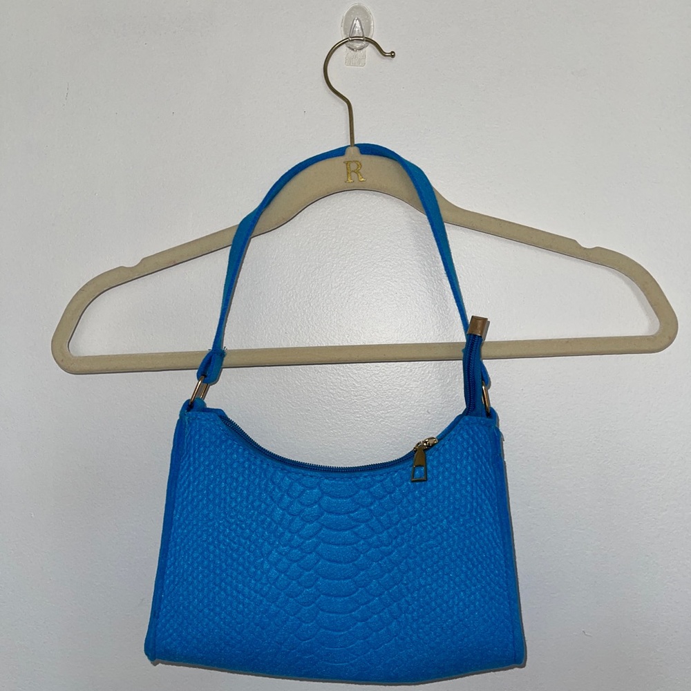 Blue Felt Texture Purse